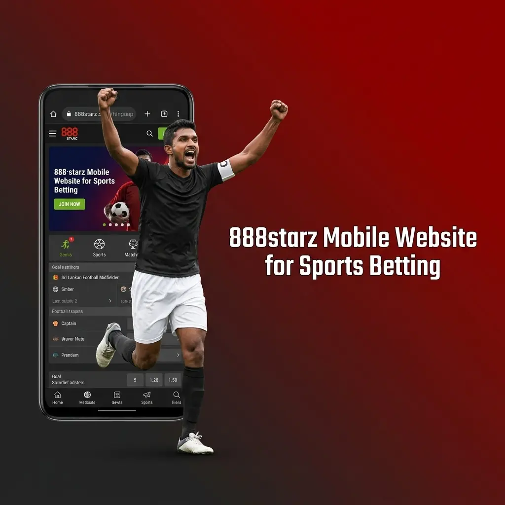 888starz mobile website on smartphone showing sportsbook and live betting interface for Sri Lanka players