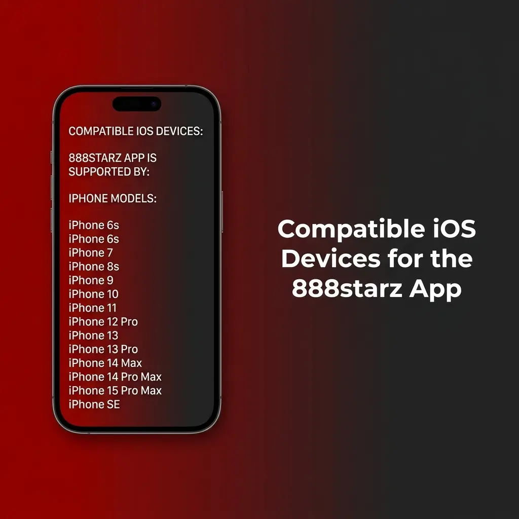 List of compatible iOS devices for 888starz app including iPhone, iPad, and iPod Touch models meeting minimum requirements
