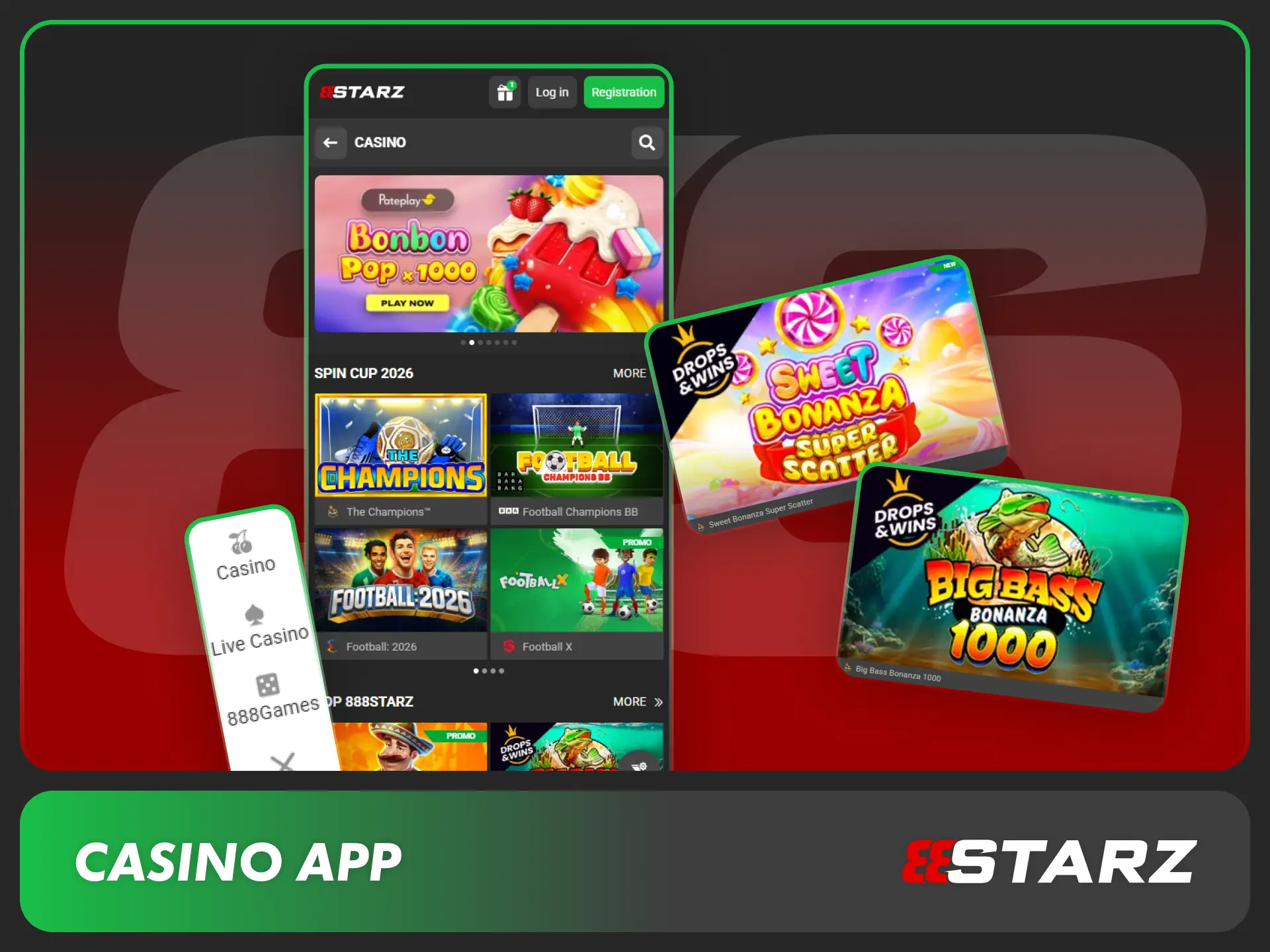 Open the 888starz application to play popular casino games and slots.