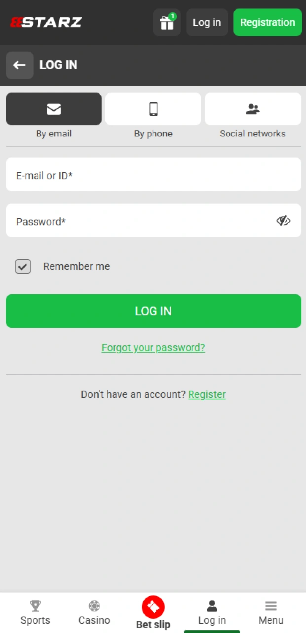 Sign in to your personal profile via the new 888starz iOS app.