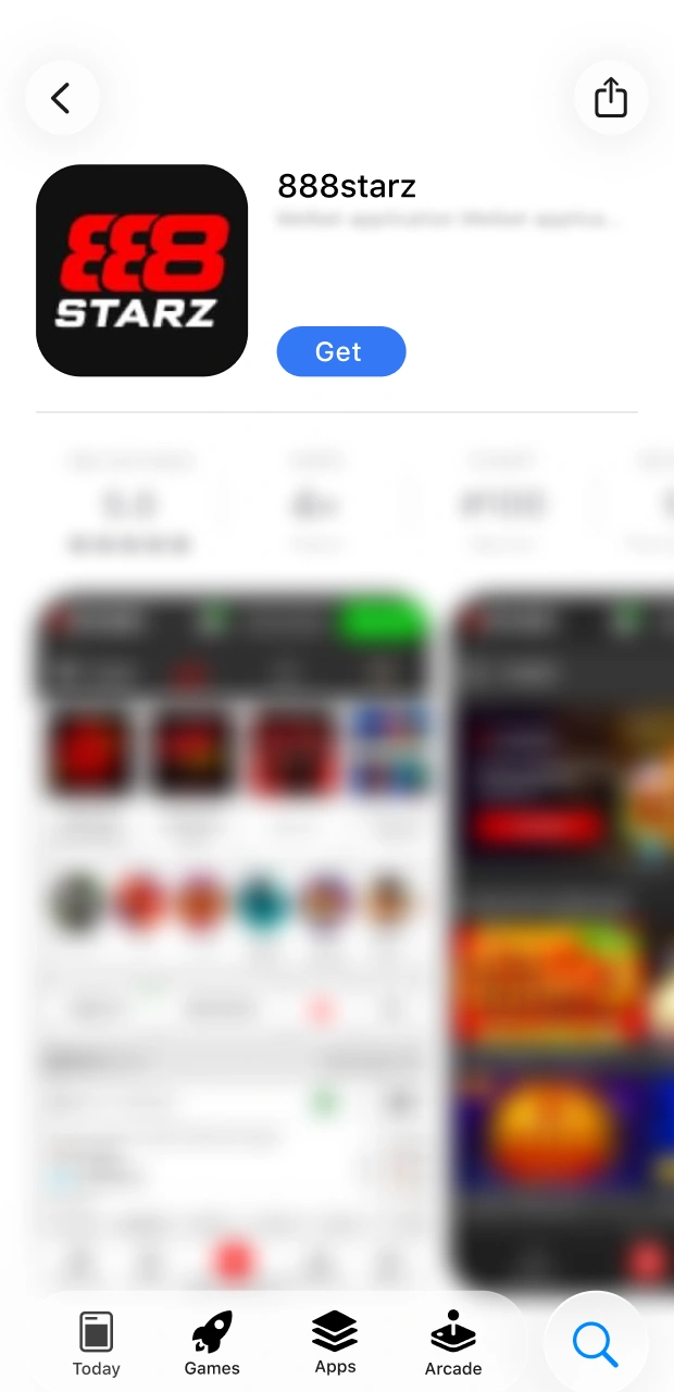 You will be redirected to the App Store to install the 888starz app.