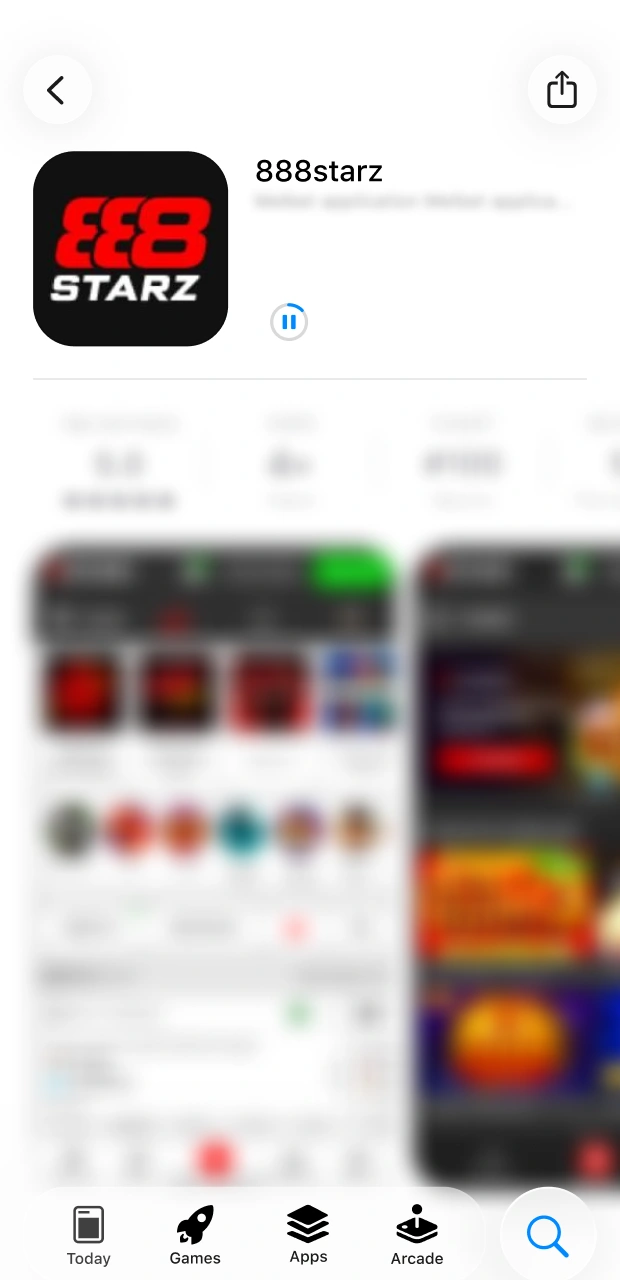 Patiently await the shortcut creation of the 888starz iOS application.