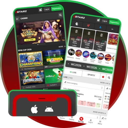 Download the 888starz mobile application on iOS and Android for convenient betting benefits.