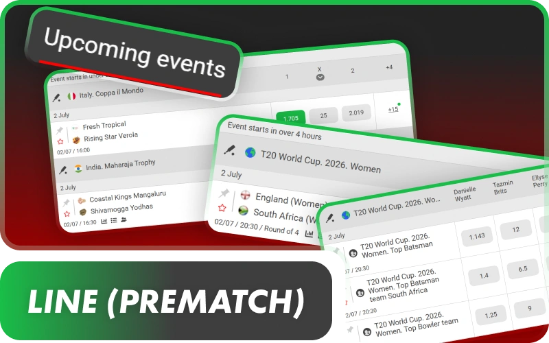 Analyze prematch statistics and use the traditional line betting format on 888starz.