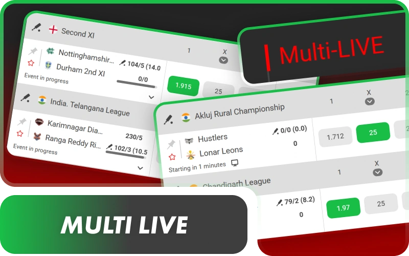 Combine multiple events simultaneously with the 888starz multi live betting format.