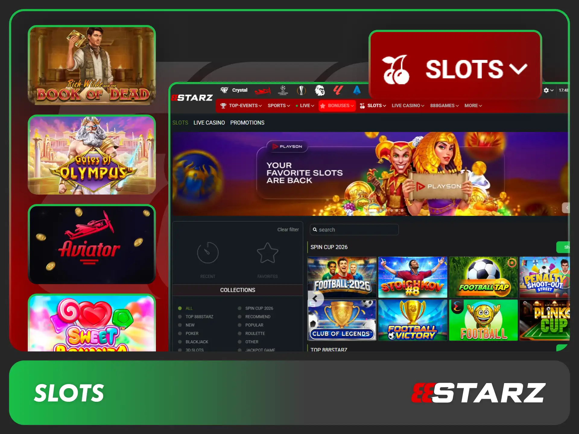 Spin modern casino slots on the official 888starz platform.