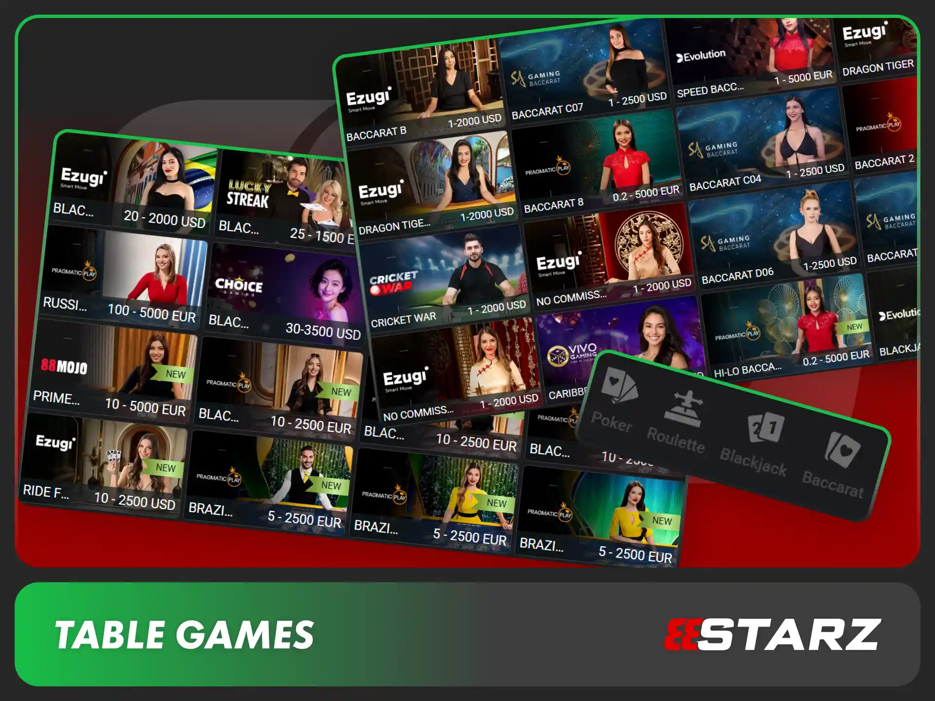 Discover classic table games at the 888starz online casino.