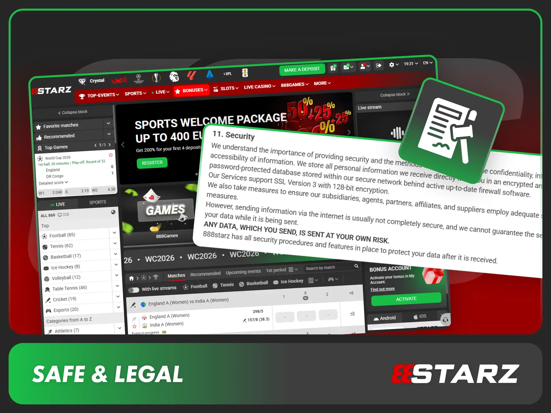 Confirm that 888starz is safe and legal for local players.