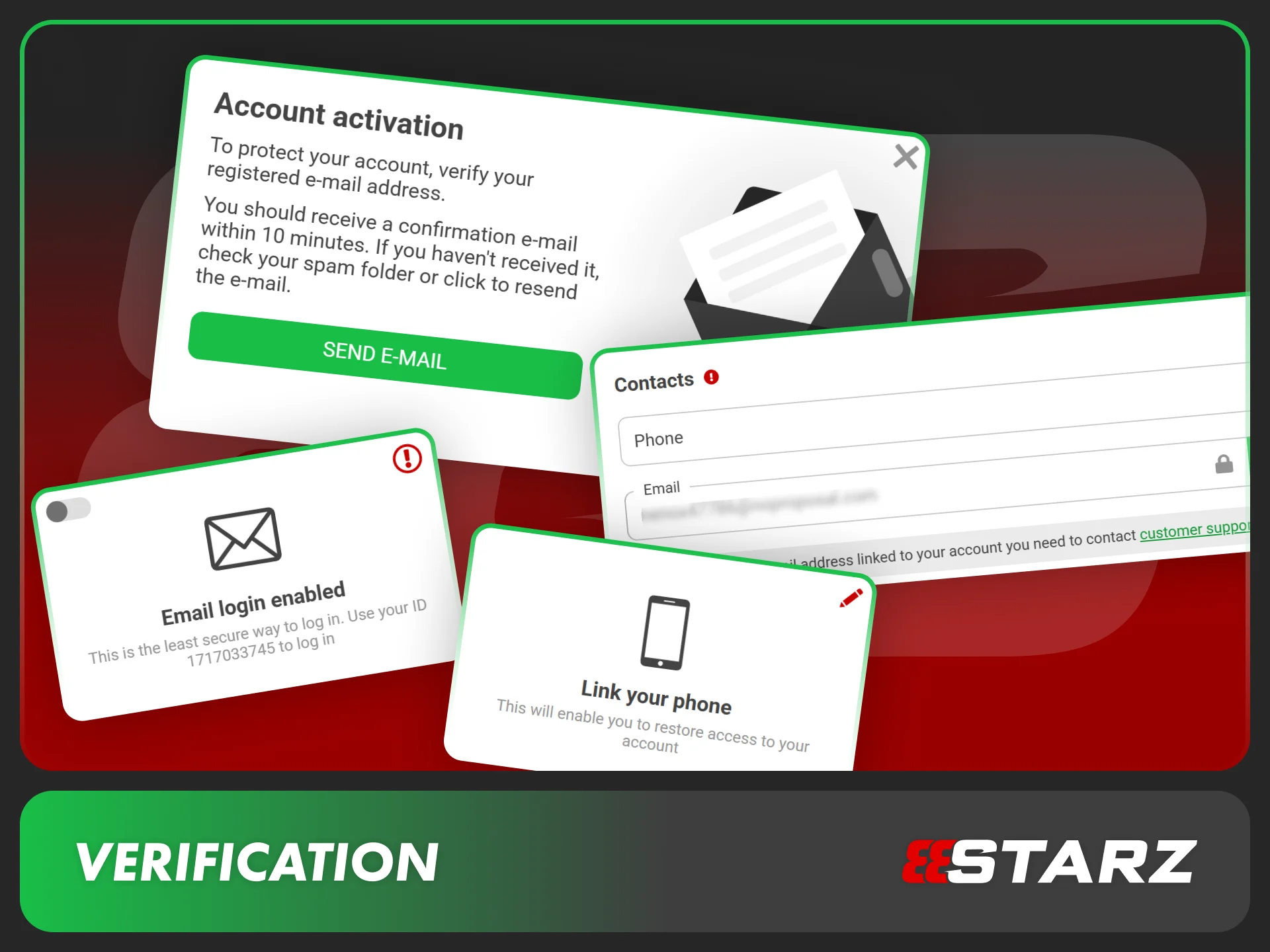 Verify your personal details to secure your 888starz account.