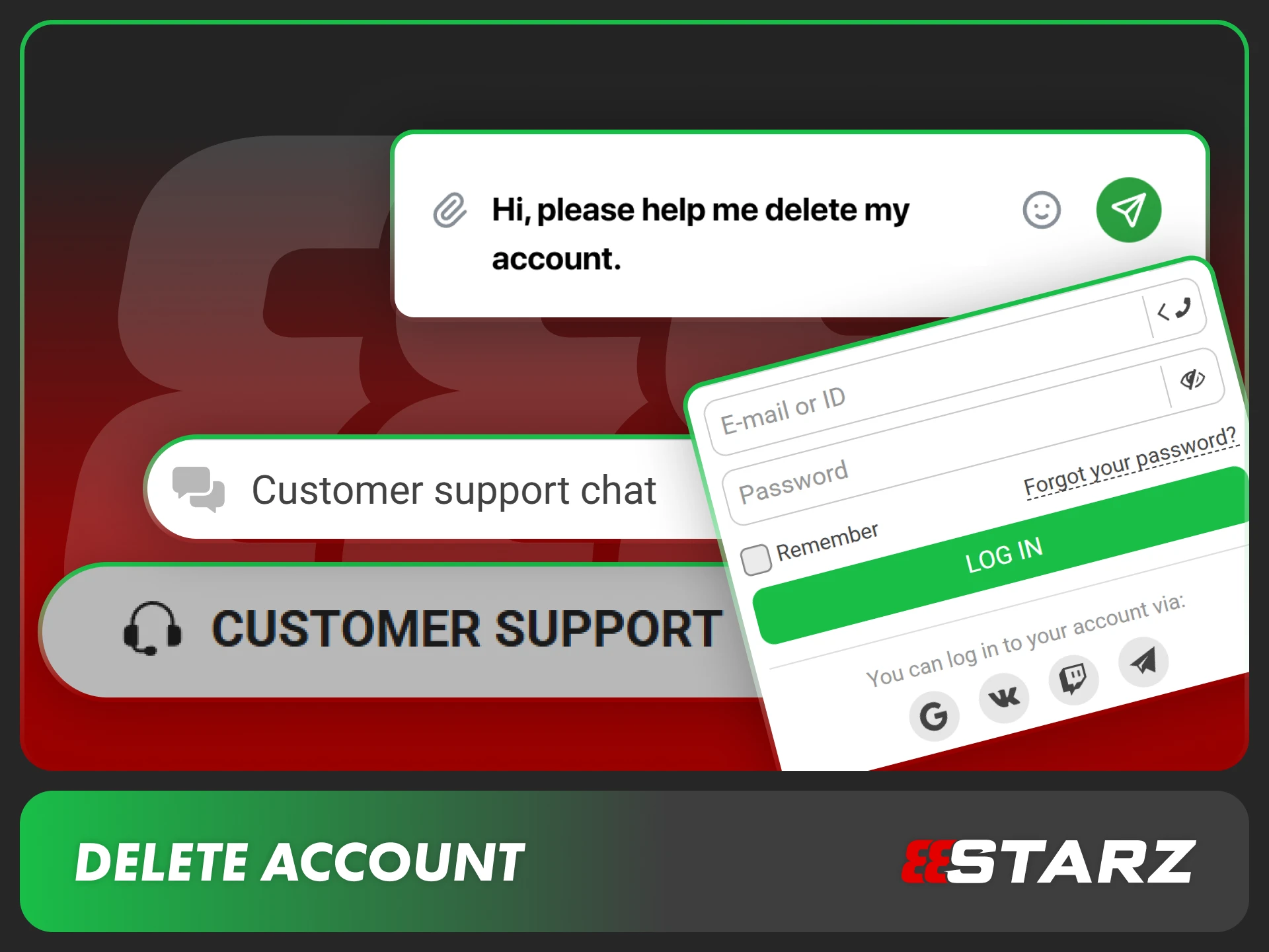 Deactivate your registration profile by contacting 888starz support.