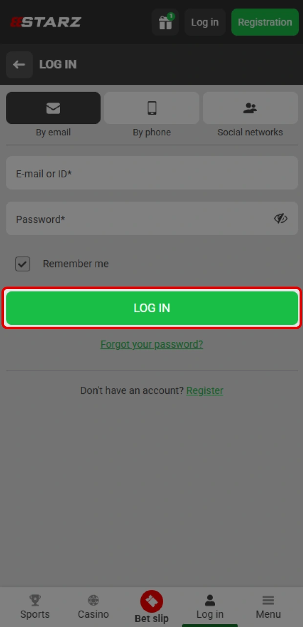 Authorize your login request to enter the 888starz member panel.