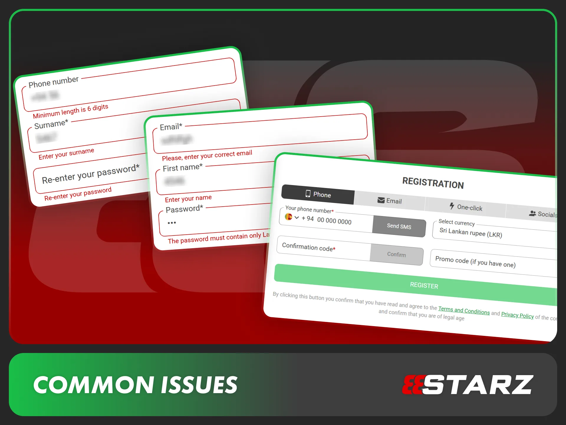 Resolve common registration errors easily on the 888starz platform.