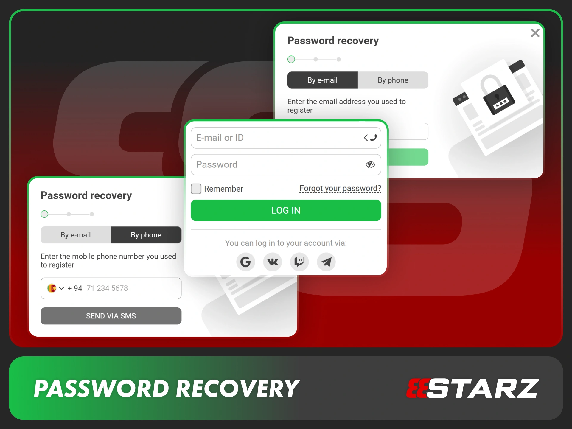 Reset your forgotten registration password and regain access to 888starz.